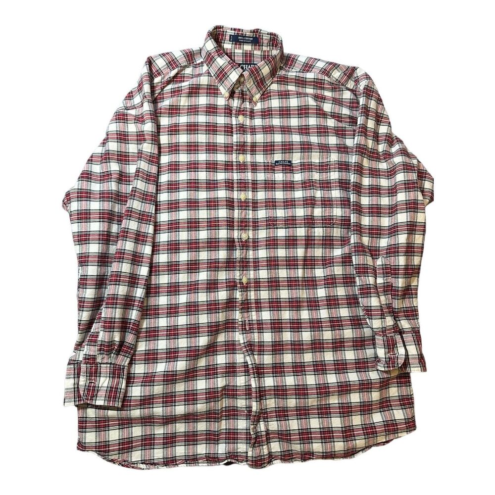Chaps Ralph Lauren Shirt Mens Large Plaid Button Up Long Sleeve Multicolored